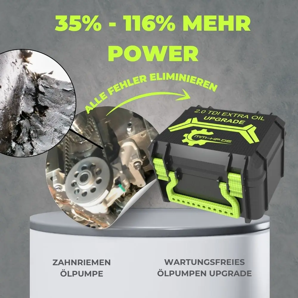 MMHP EA189 oil pump upgrade kit: timing belt out, chain conversion – 35 to 116 % more power